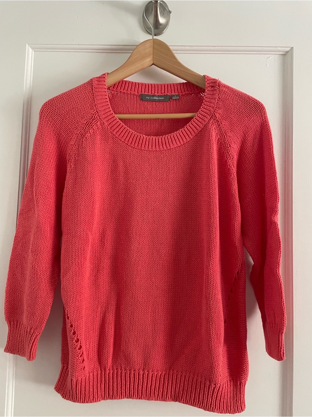 NY Collection Coral Crewneck Sweater